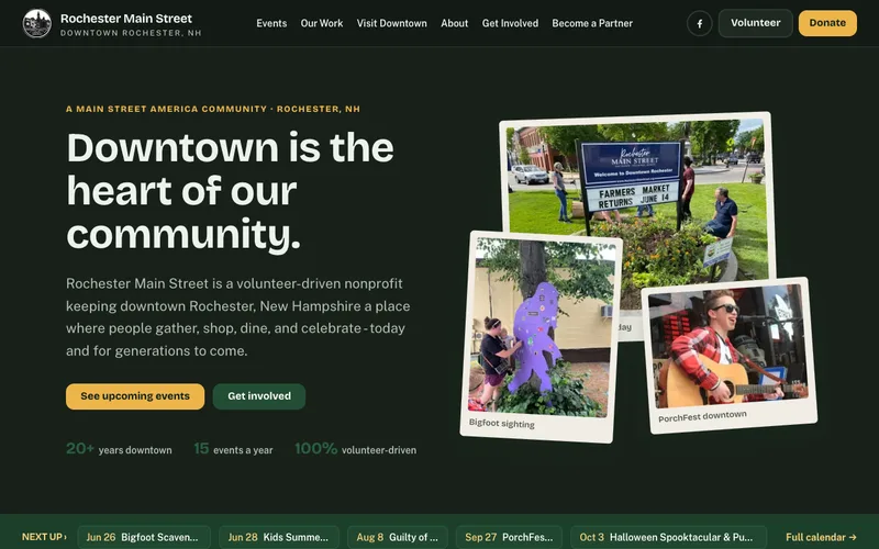 Screenshot of the Rochester Main Street website